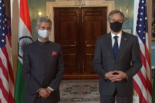 US Secretary of State Antony Blinken with S. Jaishankar.
