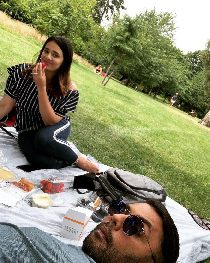 The couple picnic! Binny snaps a moment with wifey from one of their picnic outings. (Image: Instagram) The couple picnic! Binny snaps a moment with wifey from one of their picnic outings. (Image: Instagram)