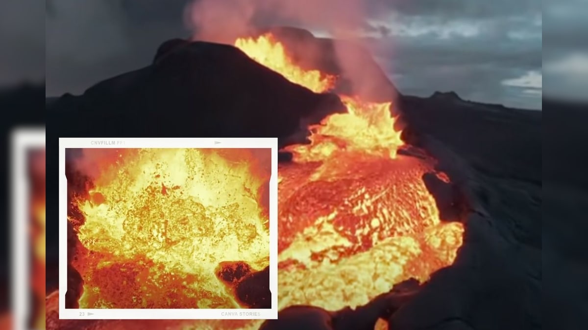 Watch Dramatic Footage Of Drone Crashing Into Erupting Icelandic