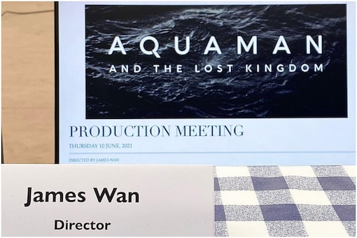 James Wan posted an image from a production meeting, which featured the title as 'Aquaman and the Lost Kingdom'