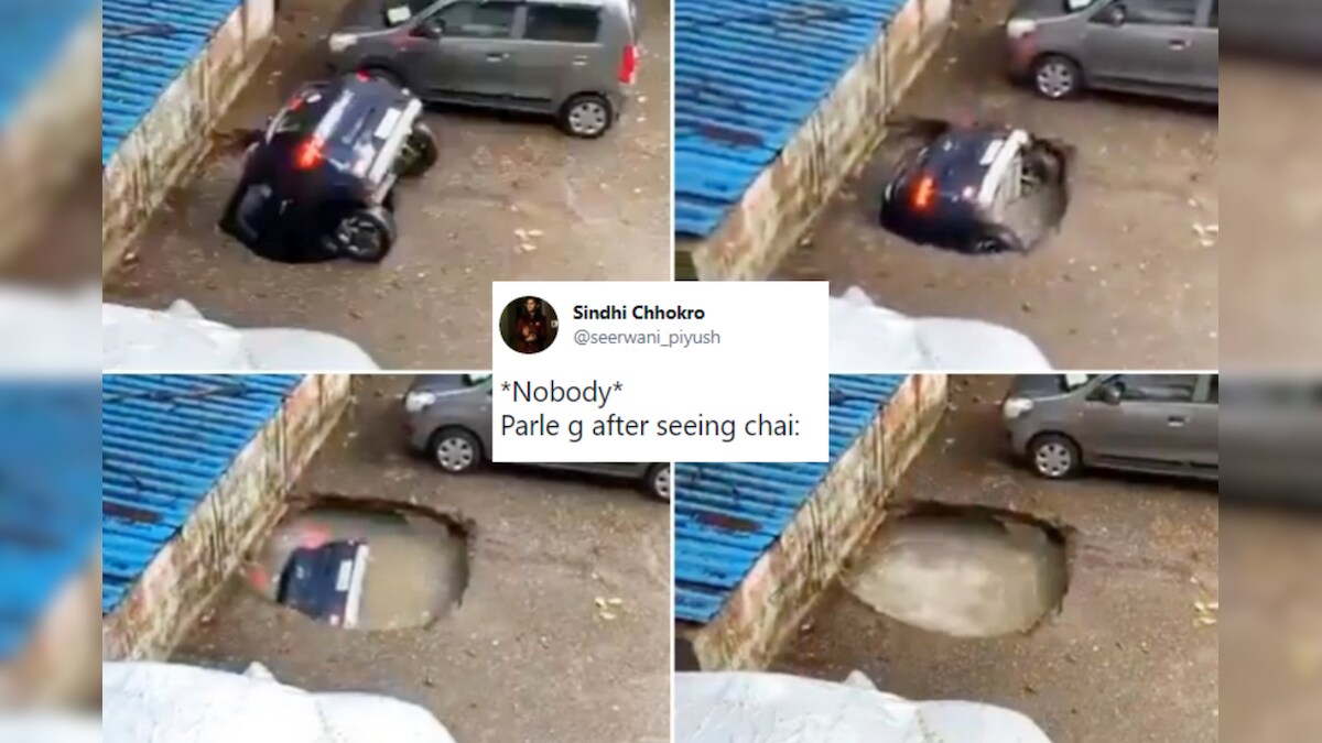 Dramatic Video of Car Vanishing into Mumbai Society Sinkhole Paves the Way for Memes