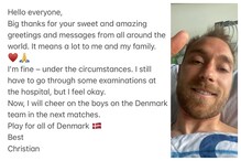 Euro 2020: Denmark's Christian Eriksen Says 'I'm fine' From Hospital