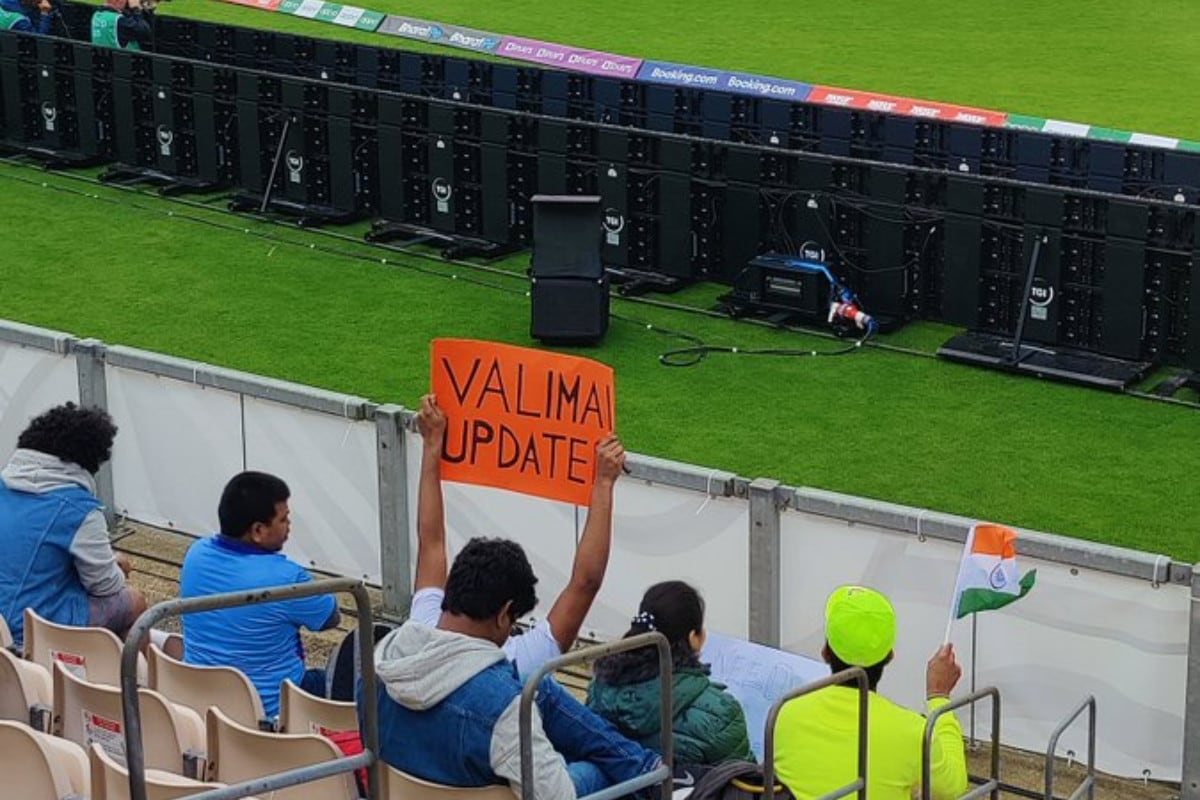 Valimai Update' Reaches WTC Final Too; Actor Ajith Kumar Fans Put Up Poster  in Southampton