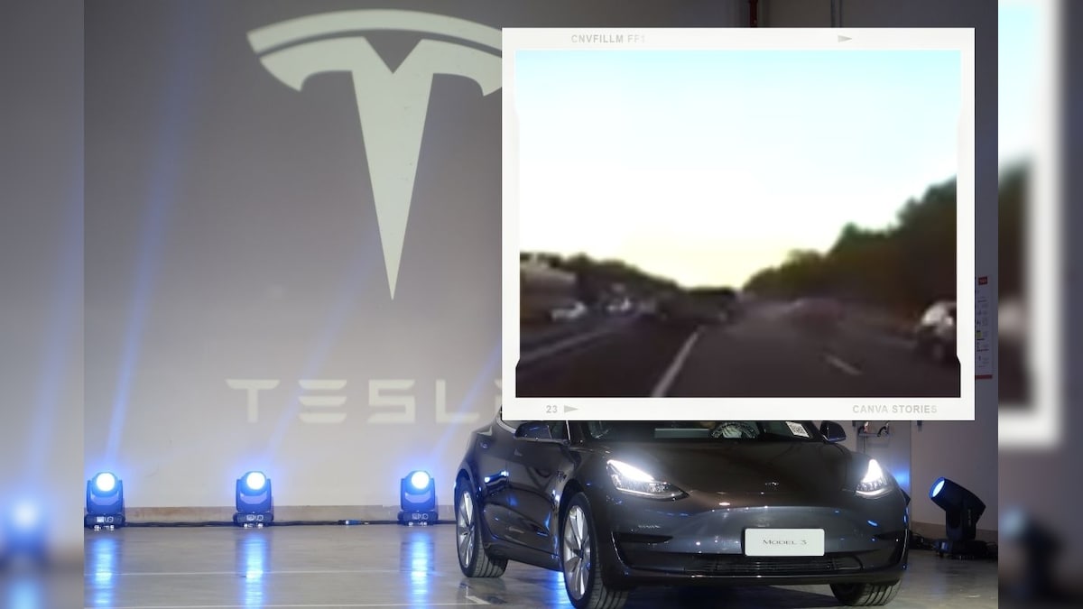 Tesla Car Predicts Crash With Accurately and Brakes Vehicle, Viral Video Leaves Twitter Impressed