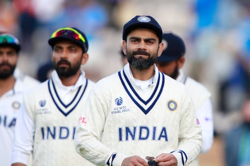 Team India after the loss at the Rose Bowl in Southampton, England, Wednesday, June 23, 2021. (AP Photo/Ian Walton)