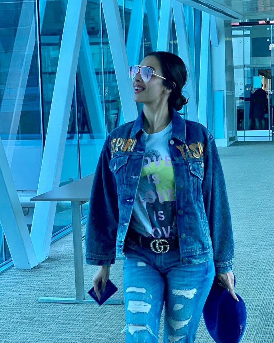  Malaika Arora rocks the denim on denim look. (Image: Instagram)
