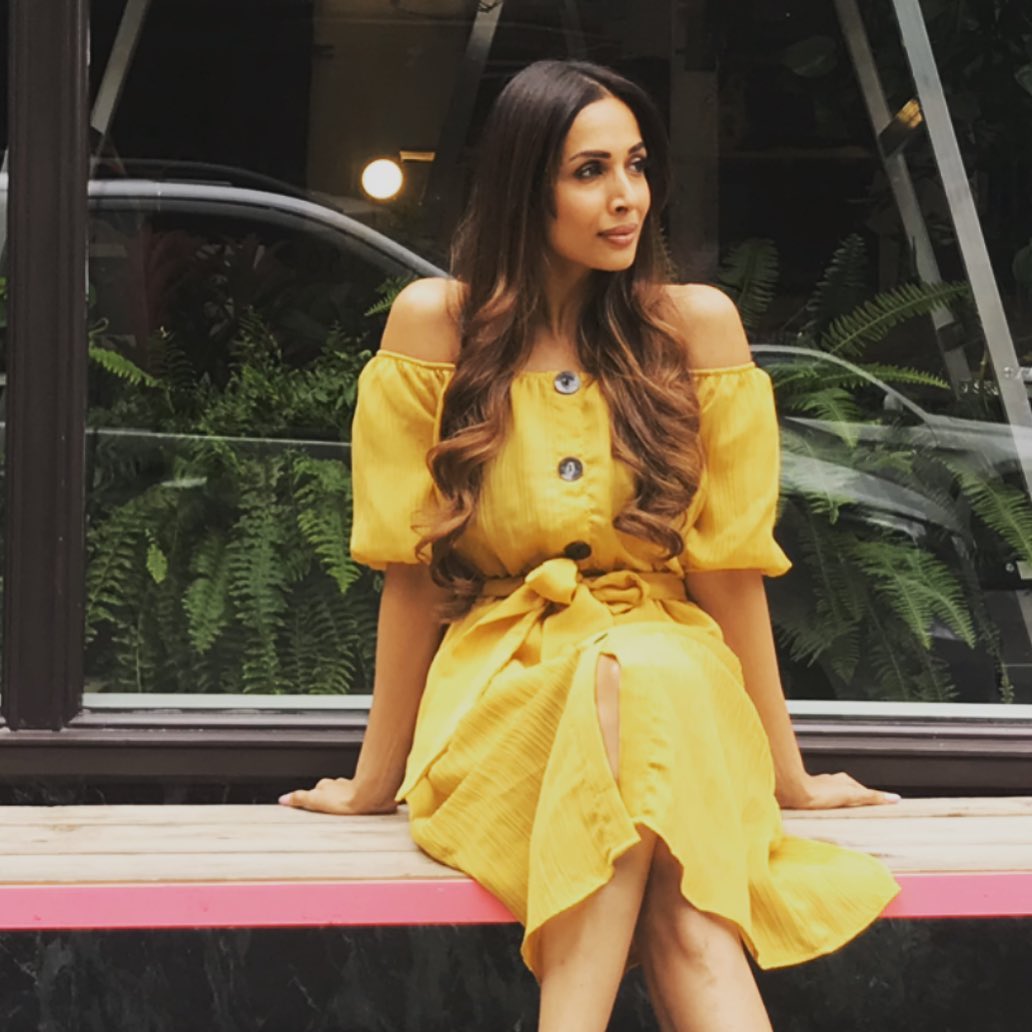  Malaika Arora looks pretty in the yellow summer dress. (Image: Instagram)