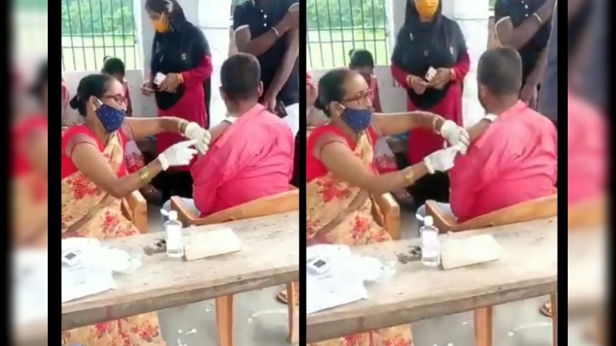 Nurse Giving 'Empty Jab' to Man in Bihar's Covid-19 Vaccine Center Stirs Row, Video Goes Viral