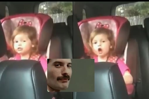 Video grab of little girl singing Bohemian Rhapsody.