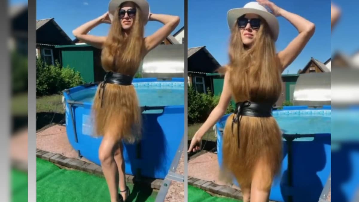 WATCH: Woman Wears Her Long Hair as Dress, Viral Video Leaves Netizens Amazed