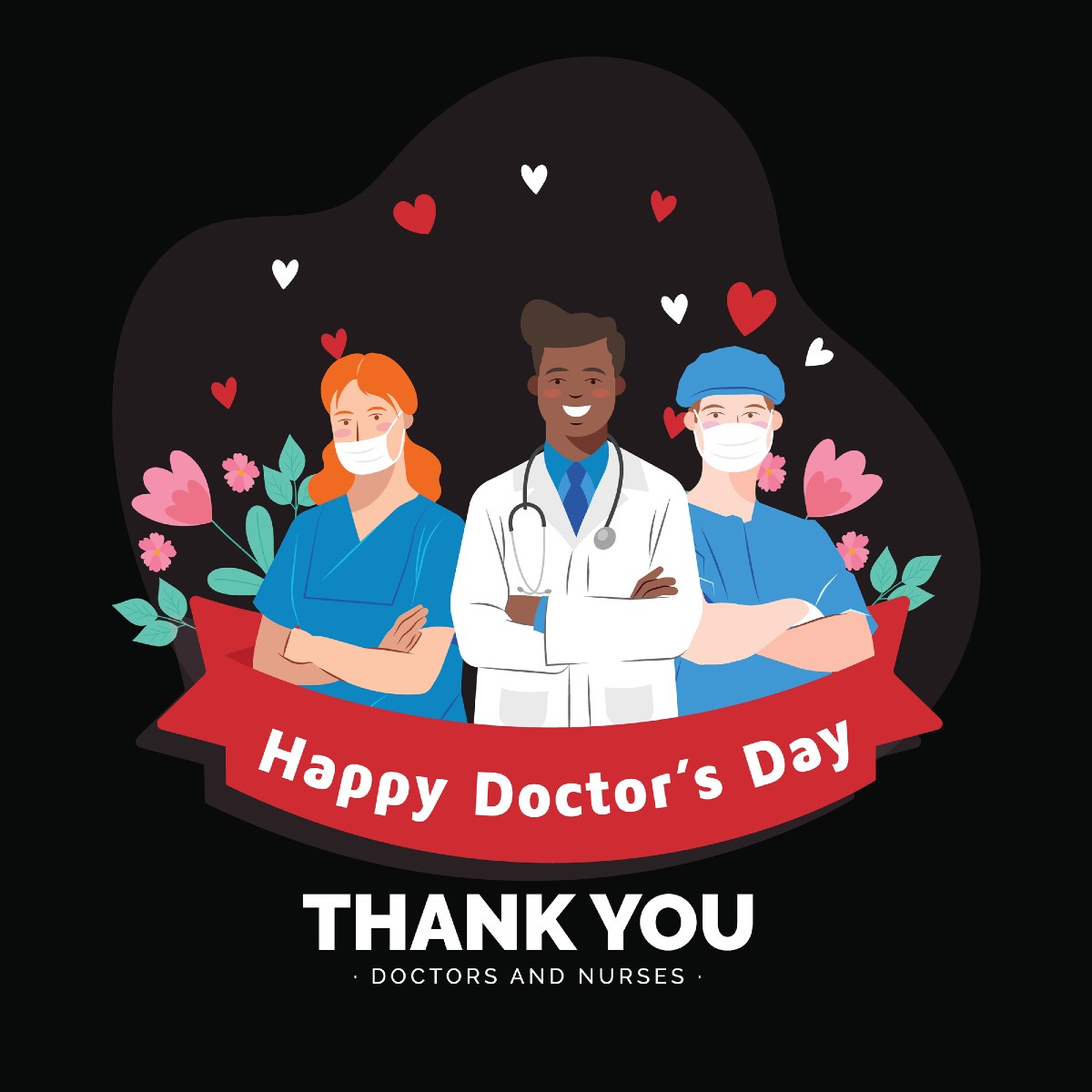 National doctor day in july logo Royalty Free Vector Image