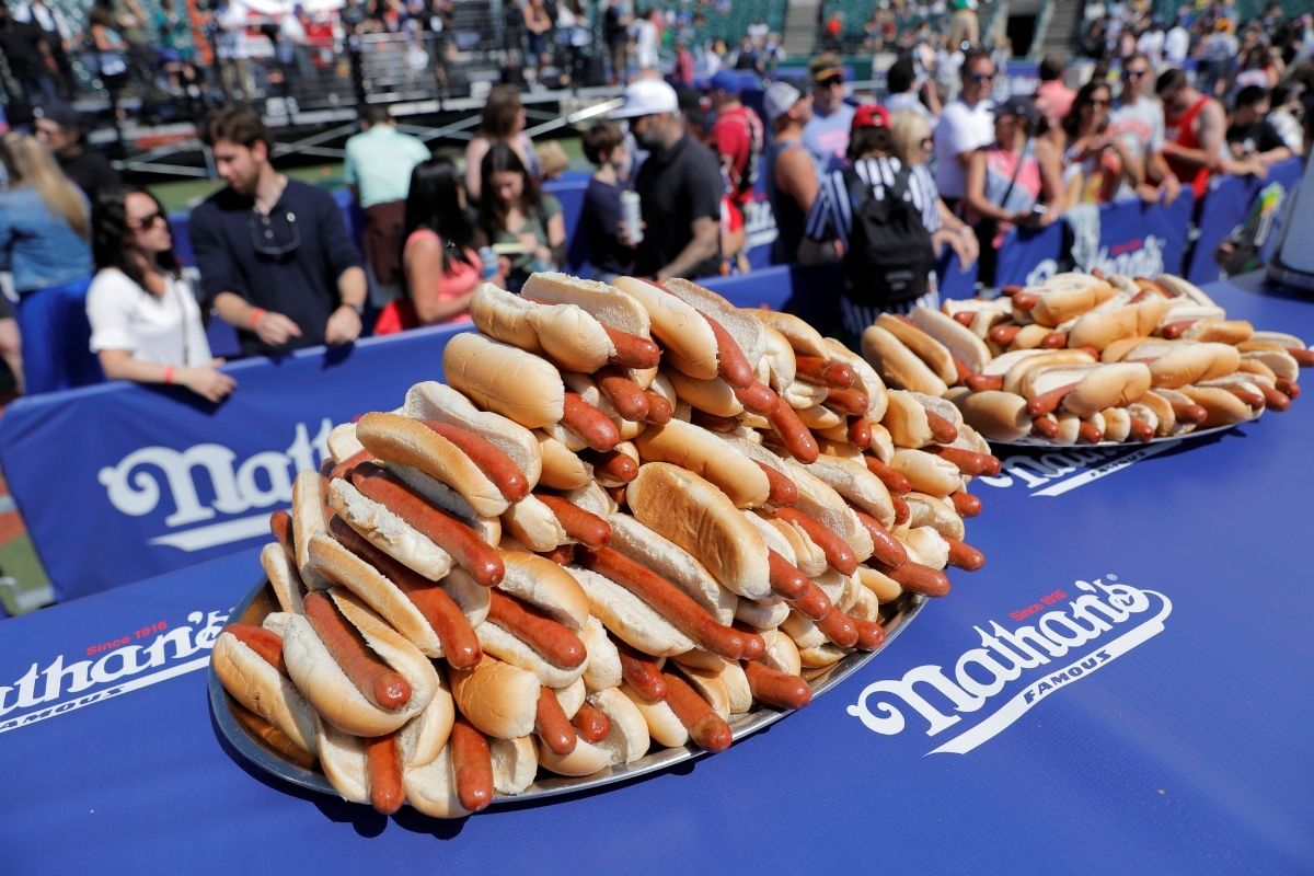In Photos People Compete at Popular Fourth of July Hot Dogeating