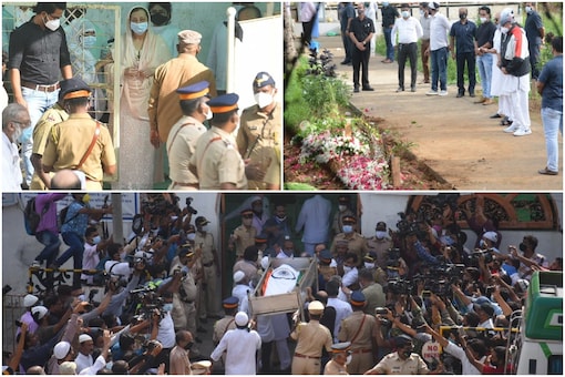 Dilip Kumar burial: Saira Banu looks on, Amitabh Bachchan pays last respects.