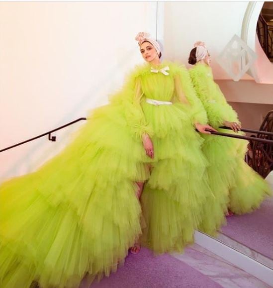 plisse green dress Chiffon plissé long dress