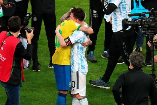 Copa America Lionel Messi And Neymar Share A Moment After Argentina Beat Brazil Watch