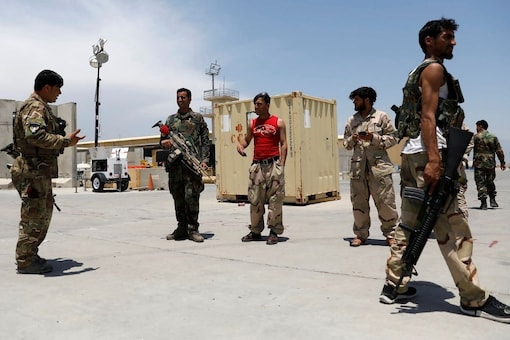 Afghan army soldiers keep watch in Bagram U.S. air base, after American troops vacated it. (Reuters)