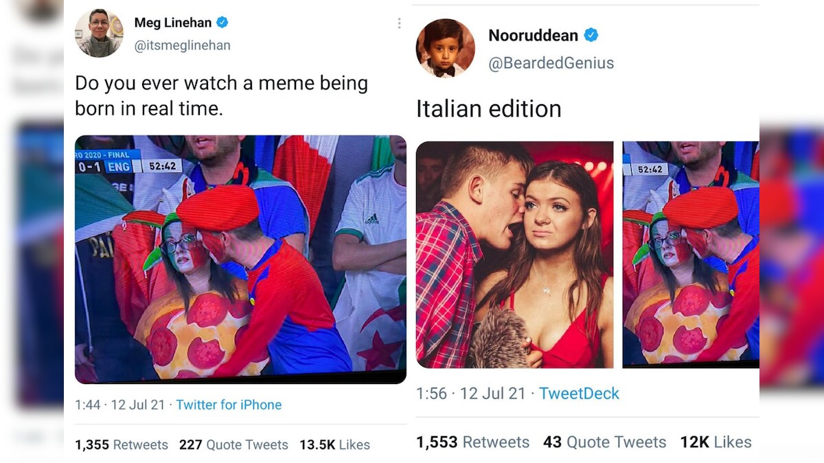 Pizza-Mario Couple During Italy Vs England Game is True Winner of Euro 2020