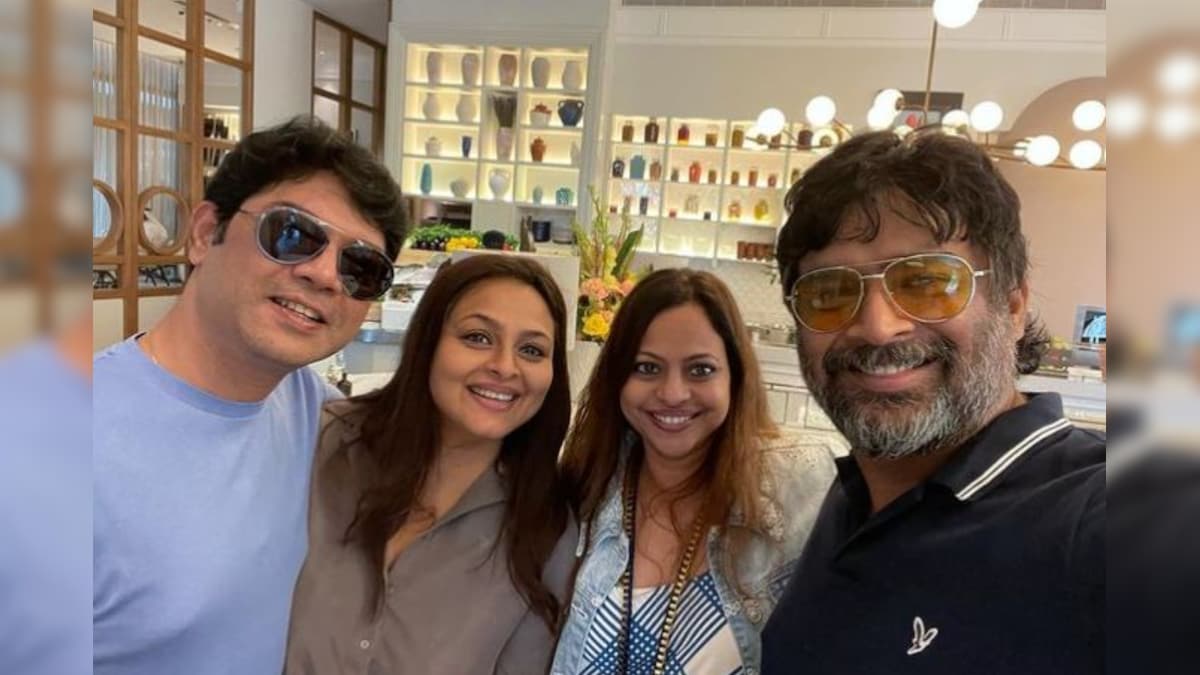 R Madhavan Catches Up with Shilpa Shirodkar in Dubai with Wife Sarita Birje