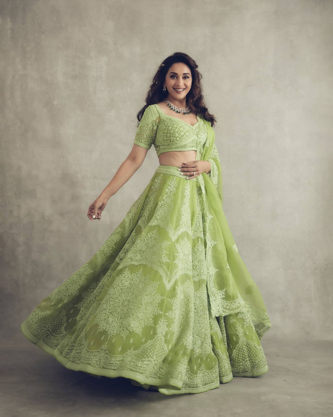 Madhuri Dixit green lehenga