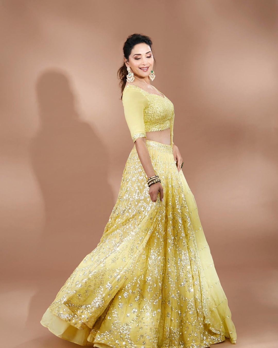 Madhuri Dixit yellow lehenga