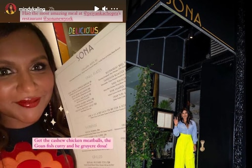 Actress Mindy Kaling recently visited Priyanka Chopra's New York restaurant Sona. 