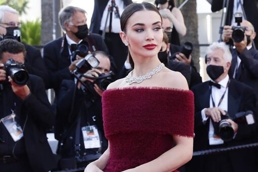Amy Jackson appeared at Cannes 2021 for the screening of the film 'The Story of My Wife.'