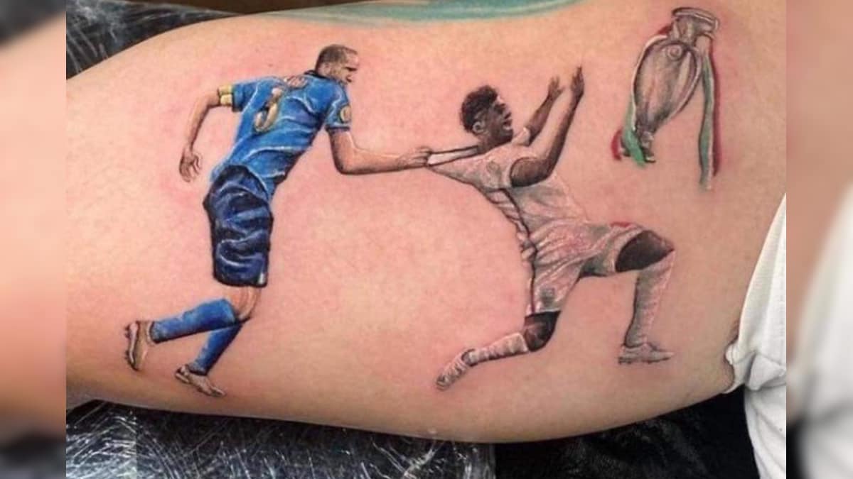 Giorgio Chiellini Grabbing Bukayo Saka in Euro 2020 Final is Now a Tattoo