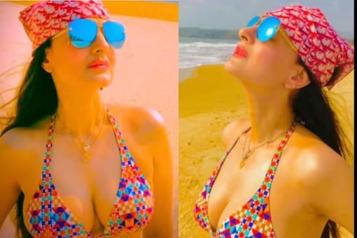 Ameesha Patel posted two pics showing her a vibrant summer bikini fashion