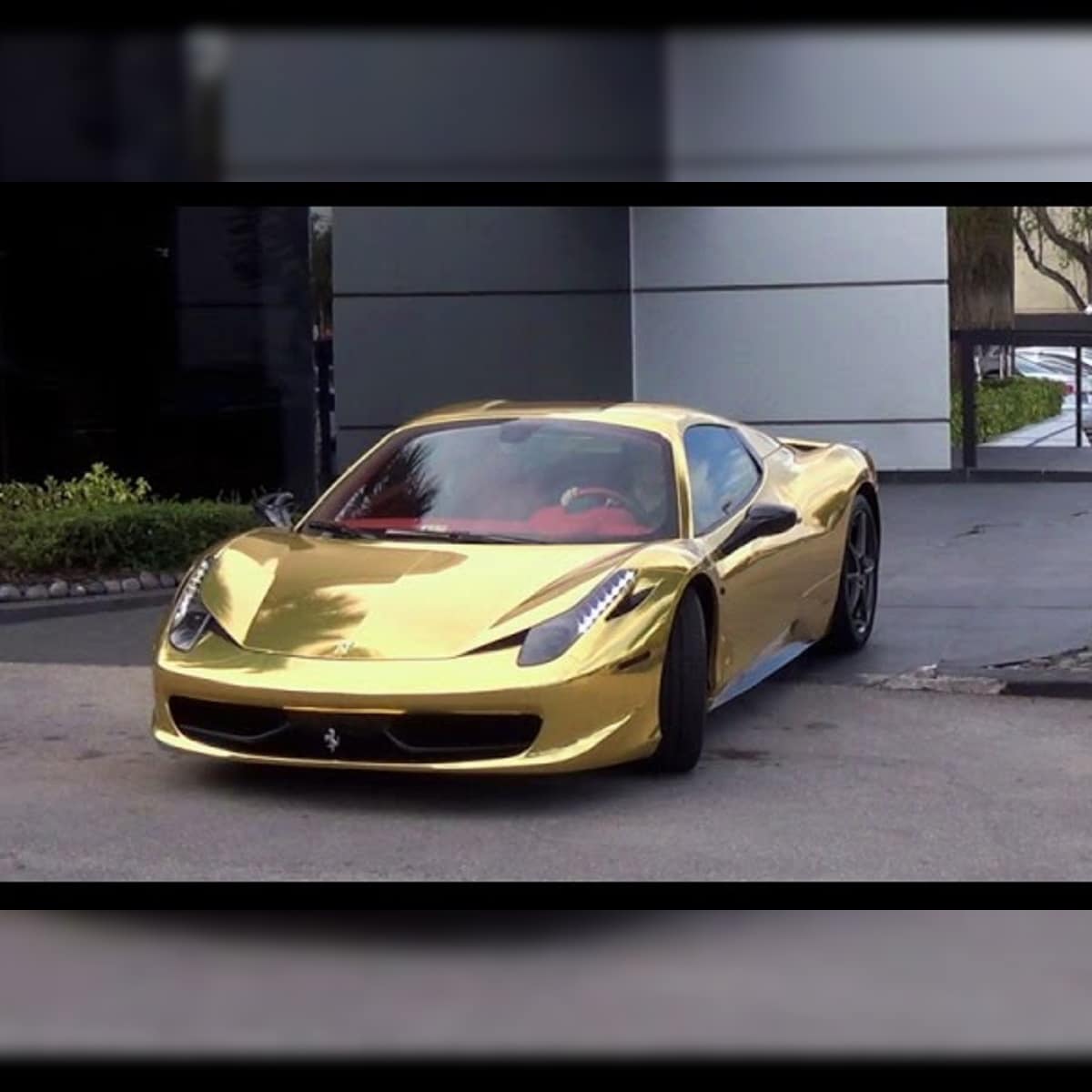 Viral Video Of An Indian Owned Gold Coloured Ferrari Leaves Anand Mahindra Confused