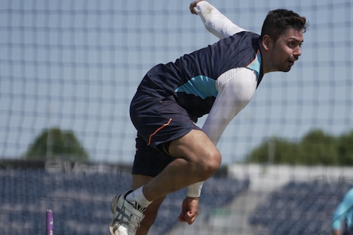 Avesh Khan suffered an injury playing for County Select XI against India. Pic: BCCI