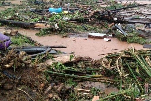 Landslide aftermath in Mahad.