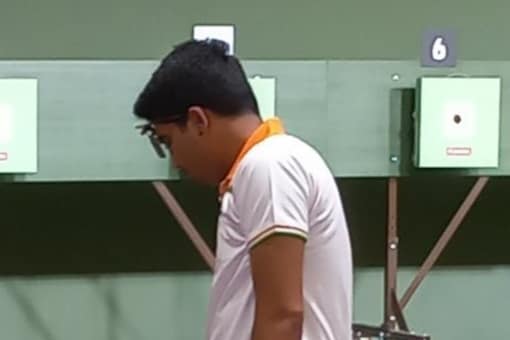 Shooter Saurabh Chaudhary at the Tokyo Olympics (Twitter)