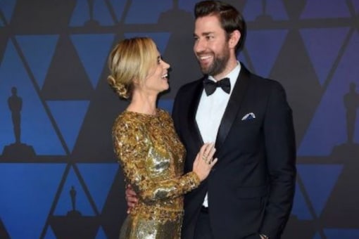 Celebrity Couple John Krasinski and Emily Bluntey 