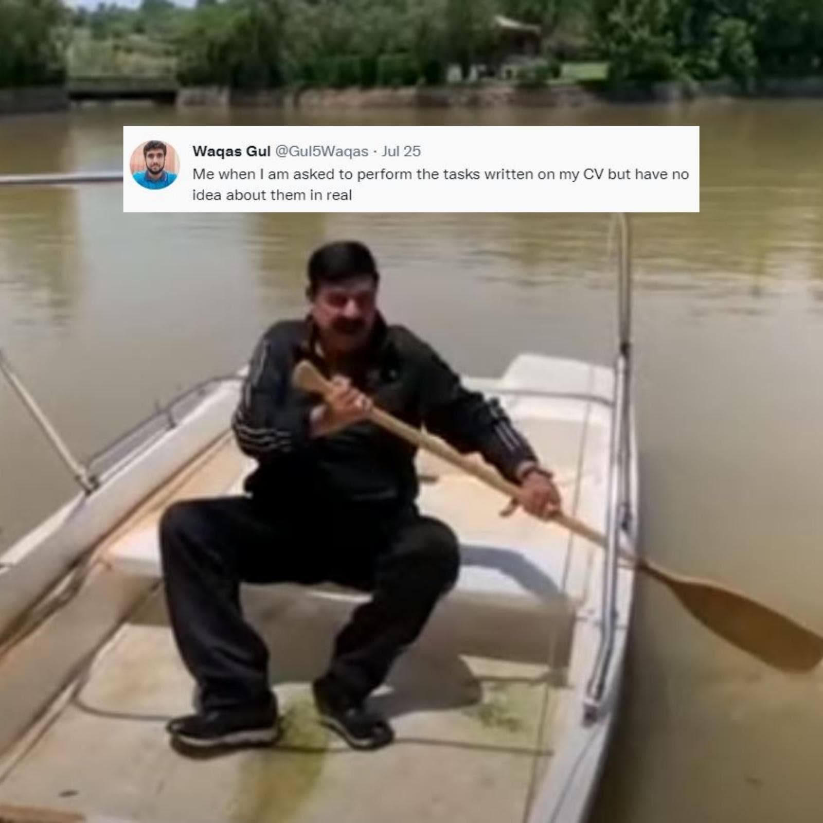 Pakistan's Interior Minister Rowing a Boat to 'Nowhere' Has Set Off a Wave of Memes
