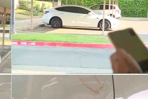 A Tesla Model 3 Drives into a pole damaging the body of the EV after the Valet function malfunctioned