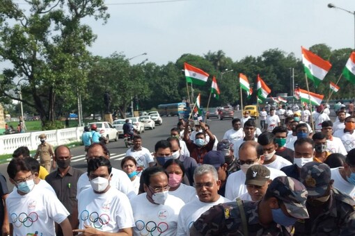 Complications arose when BJP State President Dilip Ghosh challenged saying they will continue the marathon without permission