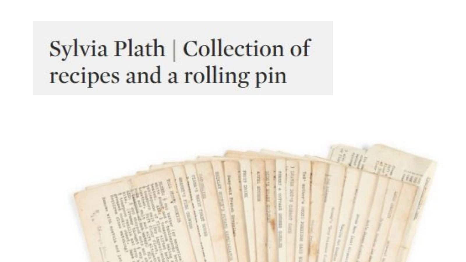 Sylvia Plath’s Love Letters to Ted Hughes, Rolling Pin, Recipes Sell at Auction
