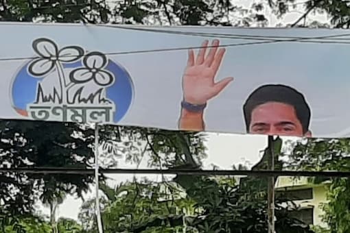 Several posters of Abhishek Banerjee were damaged from the airport to Gorkha Basti on Sunday night.  (News18)