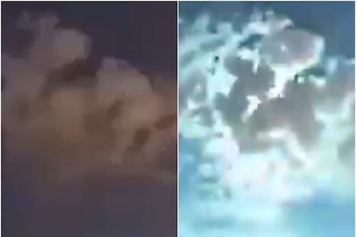 Film pokazuje kulę ognia spadającą z nieba. (Napisy: Twitter) Film pokazuje kulę ognia spadającą z nieba. (Napisy: Twitter)