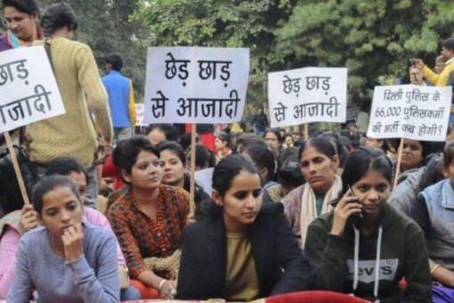 File photo of DCW chief protesting for the arrest of rapists in December 2019. 