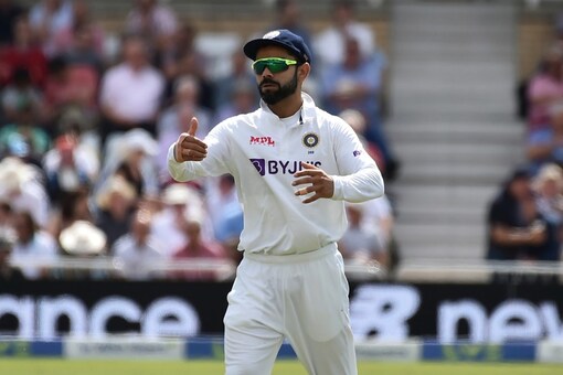 Virat Kohli in action during the first day of the first Test at Trent Bridge 