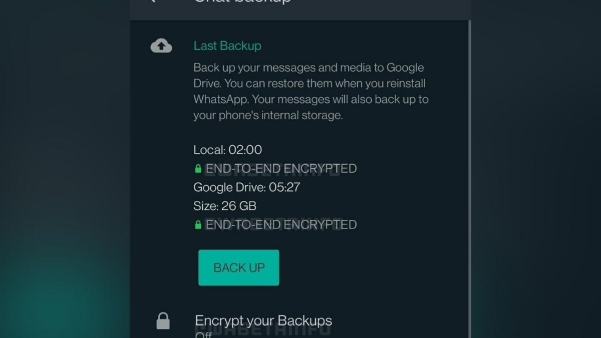 WhatsApp May Add End-to-End Encryption for Local Backups: Report