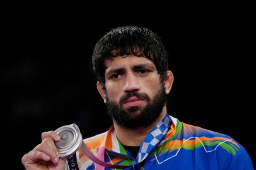 Ravi Kumar Dahiya bagged a silver medal in wrestling at Tokyo Olympics. (AP Photo)