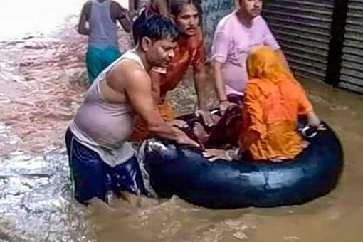The IMD said rainfall is likely to decrease over north Indian plains and increase over the hills. (PTI photo of floods in Bhopal)