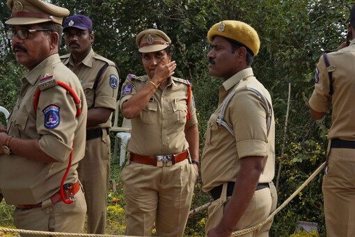 Stone pelting took place in Konijerla mandal and some forest workers were injured who fled and lodged a complaint.  File photo of Telangana Police.  (Reuters)