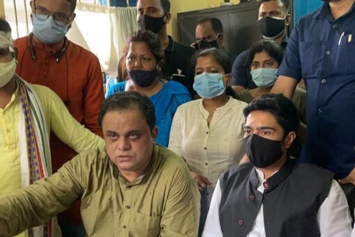 TMC national general secretary Abhishek Banerjee sat on a ‘dharna’ inside the police station in Khowai district on Sunday