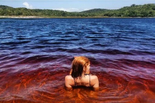 The lake has the same dark hue as the popular soft drink.