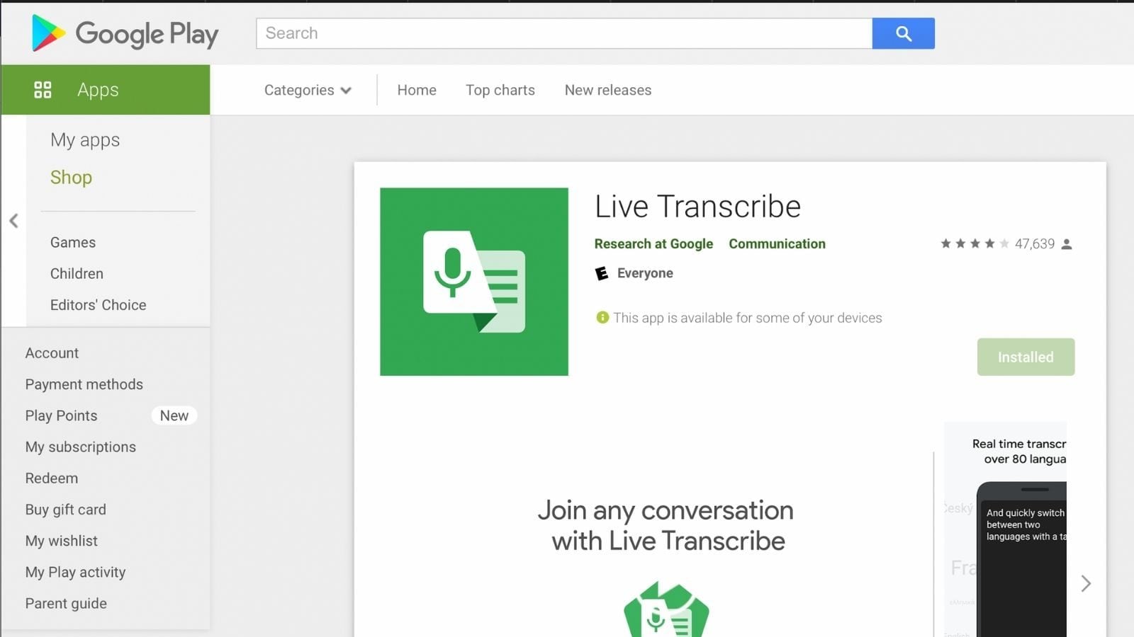 live transcribe app