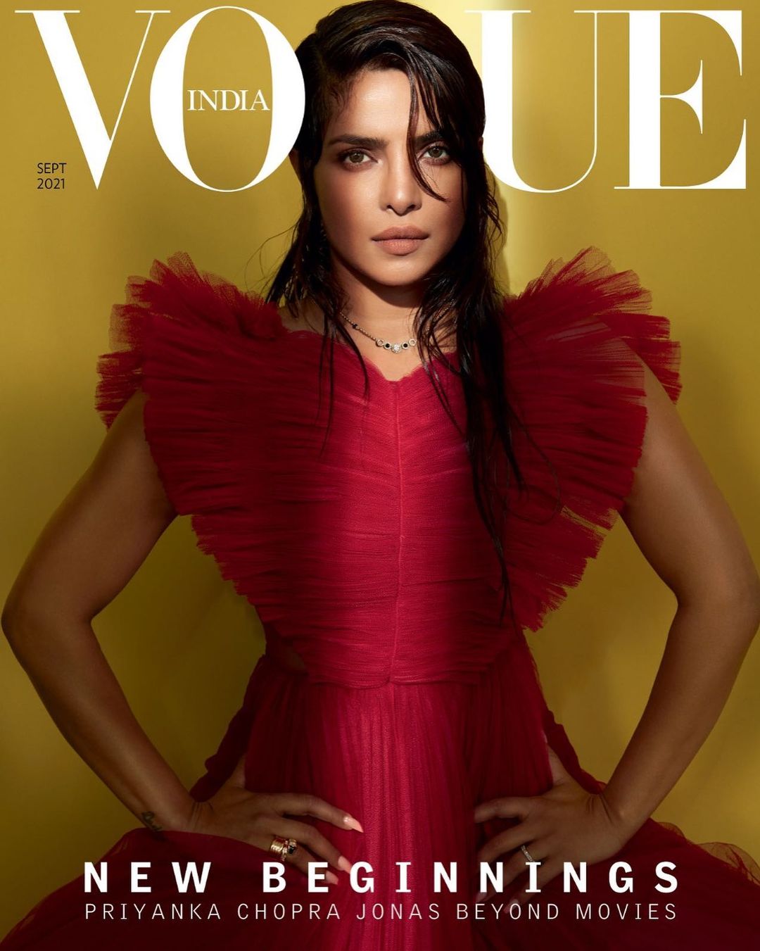 Priyanka Chopra Poses in Red for Vogue Magazine's Cover, See Her Photos -  News18