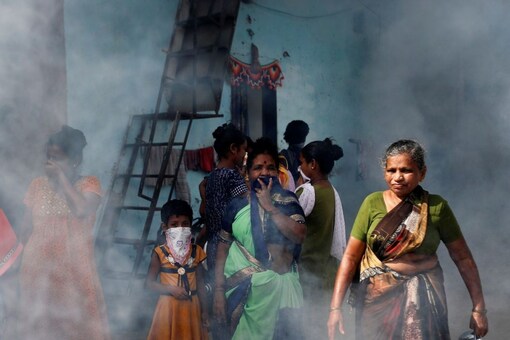 The densely populated slum locality, once a Covid hotspot, has 16 active cases currently. (Reuters)